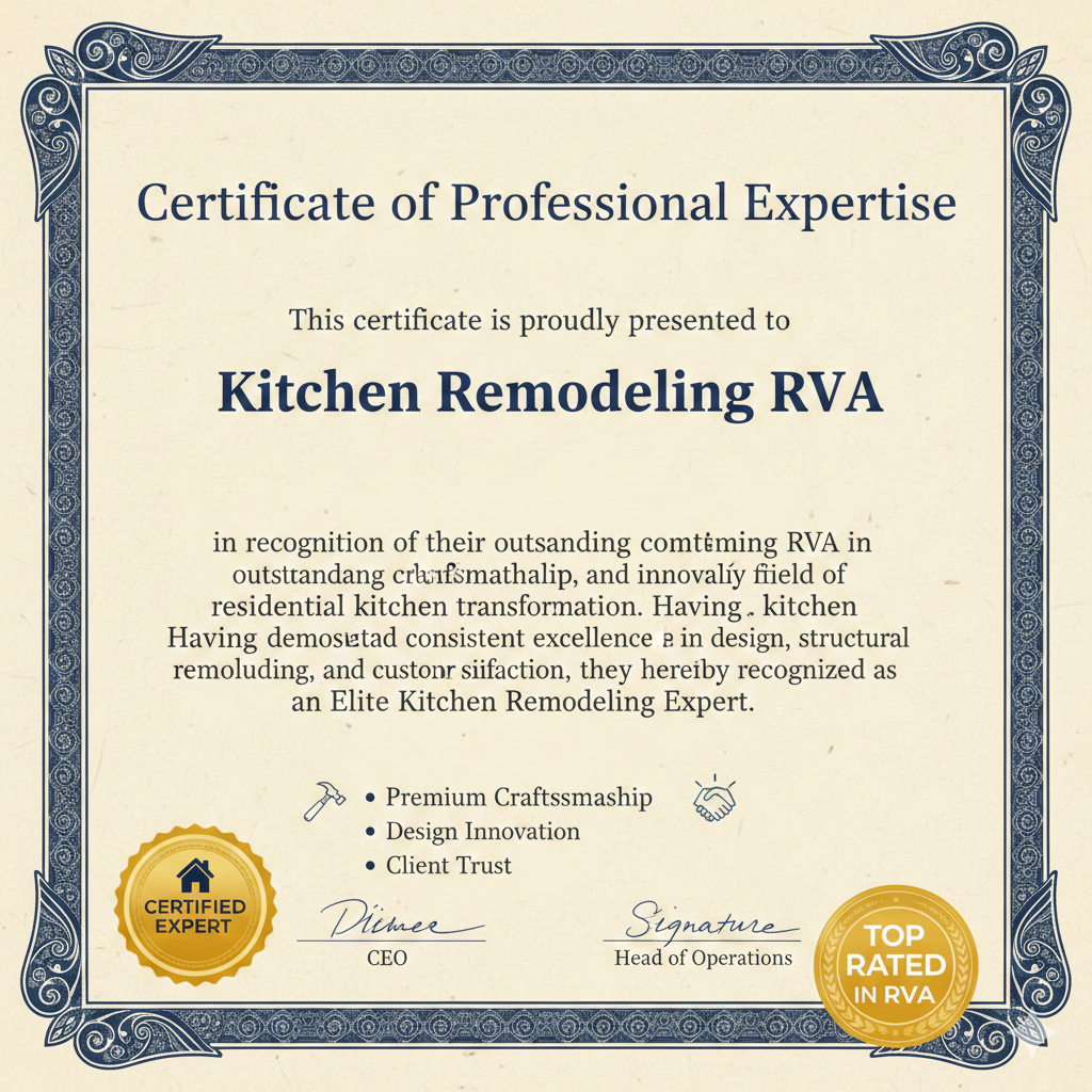 Certificate for Kitchen Remodeling RVA